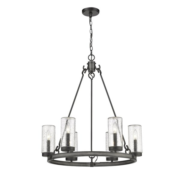 Z-Lite Marlow 6 Light Outdoor Pendant, Ashen Barnboard And Seedy 589-6ABB